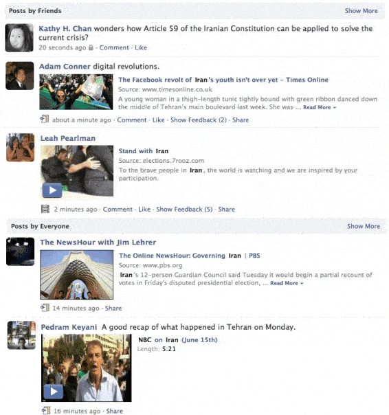 facebook ตัวอย่างการค้นหาสิ่งที่เกี่ยวข้องกับ Iran