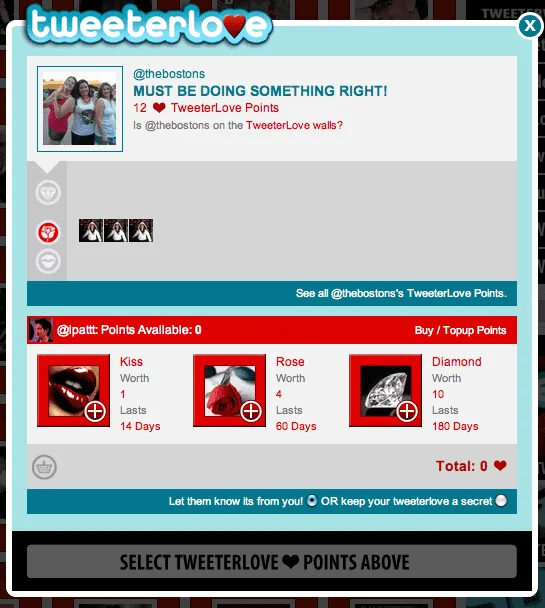 tweeterlove-acc เลือกให้ของดนอื่นแบบ public หรือ secret ก็ได้