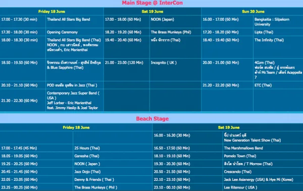 ตารางการแสดง Jazz หัวหิน ตารางการแสดง Jazz หัวหิน