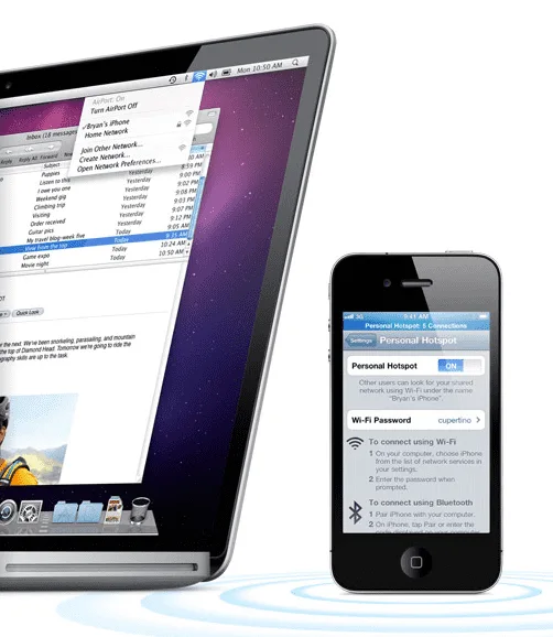 iphone4 เมื่อลง iOS4.3 สามารถใช้เป็น Wifi Hot Spot ได้แล้ว iphone4 เมื่อลง iOS4.3 สามารถใช้เป็น Wifi Hot Spot ได้แล้ว