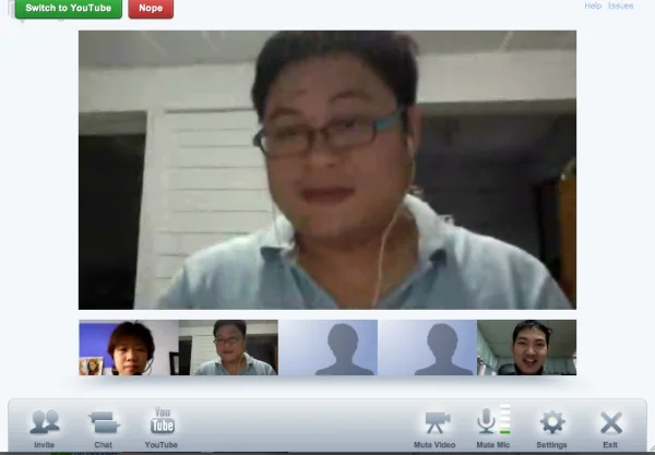 ประชุมด้วย hangout ครับ ประชุมด้วย hangout ครับ