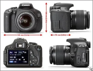 สัดส่วนของ EOS 600D จาก Dpreview ครับ สัดส่วนของ EOS 600D จาก Dpreview ครับ